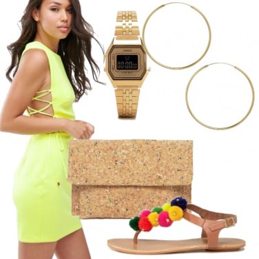 Outfit Pompon, sughero ed oro