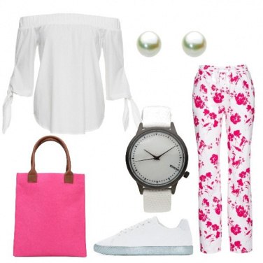 Outfit Freschi fiori fucsia
