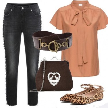 Outfit Il jeans con le frange