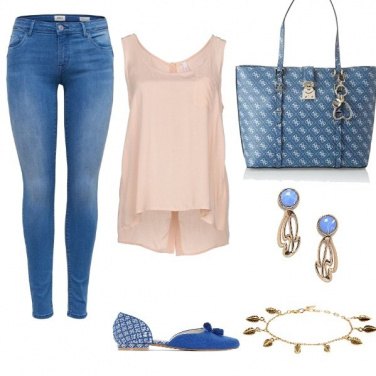 Outfit Denim e rosa