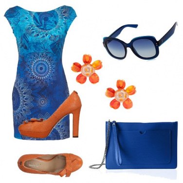 Outfit Turchese blue e arancio