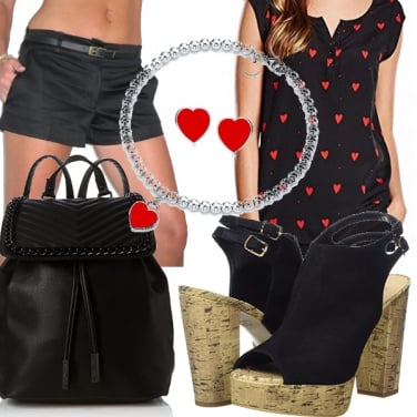 Outfit Cuore rosso