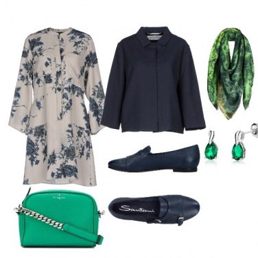 Outfit Ufficio blu e verde
