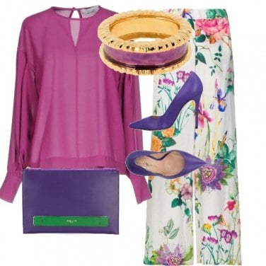 Outfit violet floreal