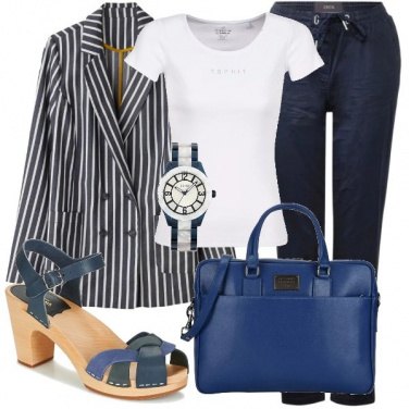 Outfit Righe e blu