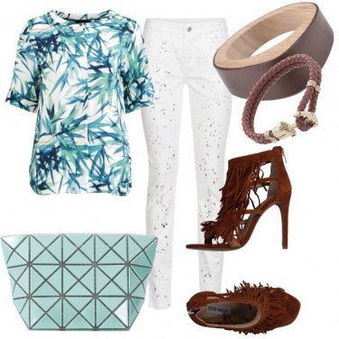 Outfit Marrone e tropical
