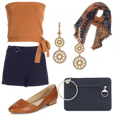 Outfit Blu e caramello
