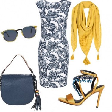 Outfit Blu e giallo oro