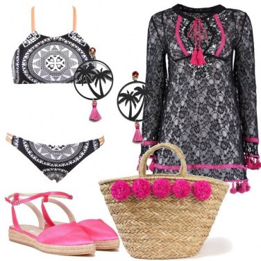 Outfit Col fucsia al mare