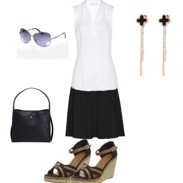 Outfit Casual bianco e nero