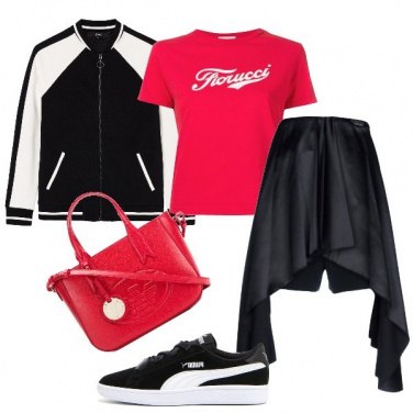 Outfit Trendy con la gonna in raso