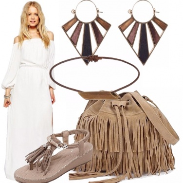 Outfit Abbronzata in bianco