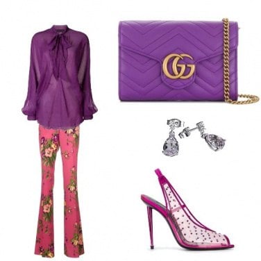 Outfit Viola e fiori