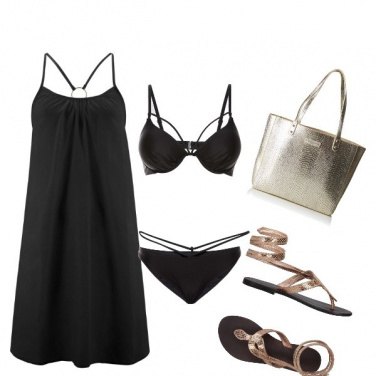Outfit Al mare in oro #