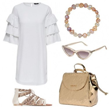 Outfit Bianco e oro