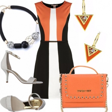 Outfit Arancio, nero e bianco !