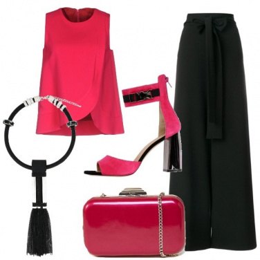 Outfit Fucsia e nero