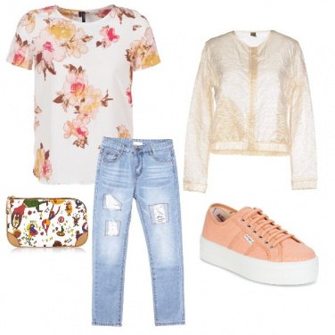 Outfit Arancio e fantasia in prima linea
