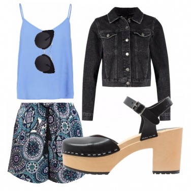 Outfit Jzs: jeans, zoccoli, shorts