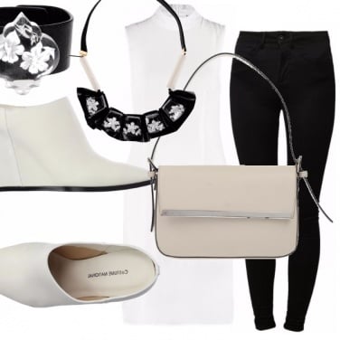 Outfit Minimal con vista floreale
