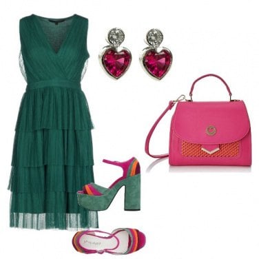 Outfit Smeraldo e fucsia