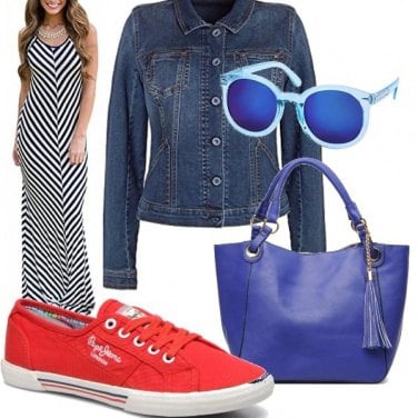 Outfit Osare con il rosso e il blu