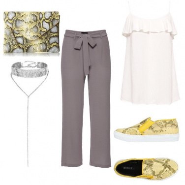 Outfit Giallo animalier