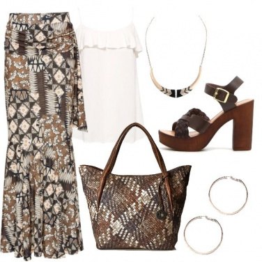 Outfit Gonna lunga fantasia etnica