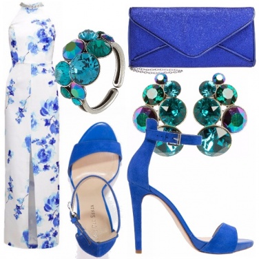 Outfit Cerimonia in blu e bianco