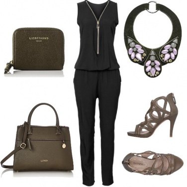 Outfit Nero e verde militare