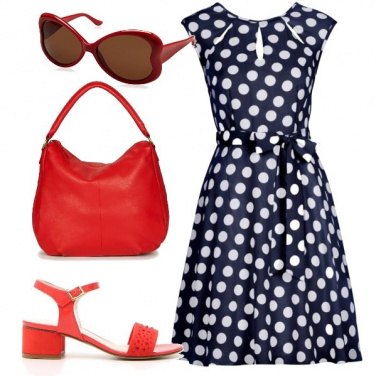 Outfit Bianco rosso e blu