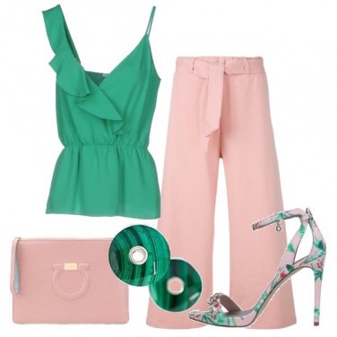 Outfit Rosa e verde