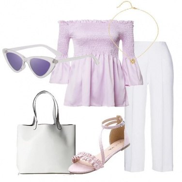 Outfit Blusa off shoulder arricciata