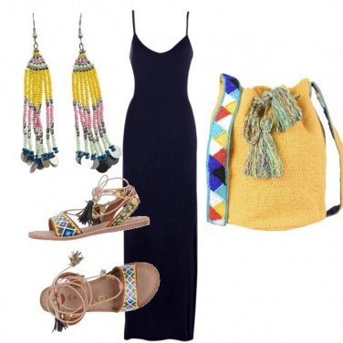 Outfit Abito blu lungo