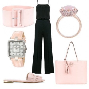 Outfit Chic in nero e rosa