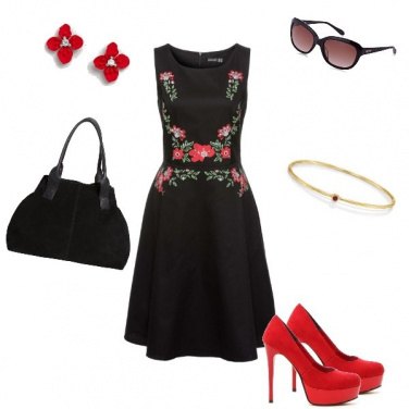 Outfit Rosso in abito da sera