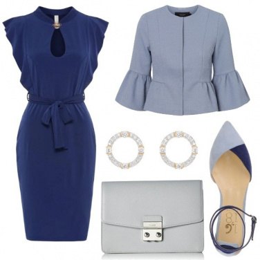 Outfit Blu e carta da zucchero