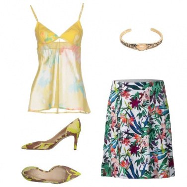 Outfit Top e gonna floreale