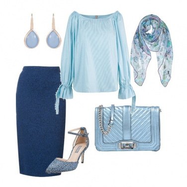 Outfit Celeste con classe