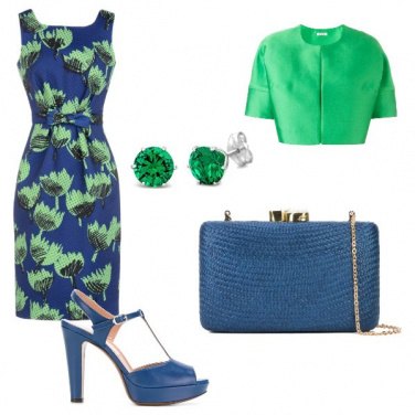 Outfit Cerimonia in blue e verde