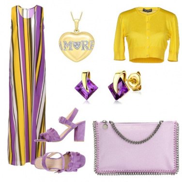 Outfit Oro e lilla