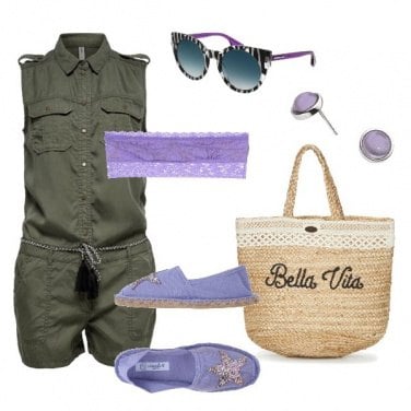 Outfit Playsuite and violet