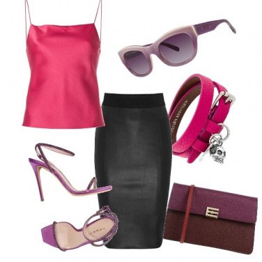 Outfit Toni di viola e rosa
