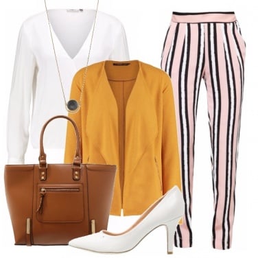 Outfit Pink stripes and yellow