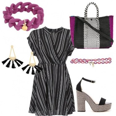 Outfit Righe e viola