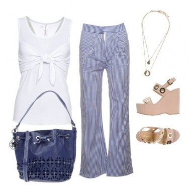 Outfit Millerighe blu