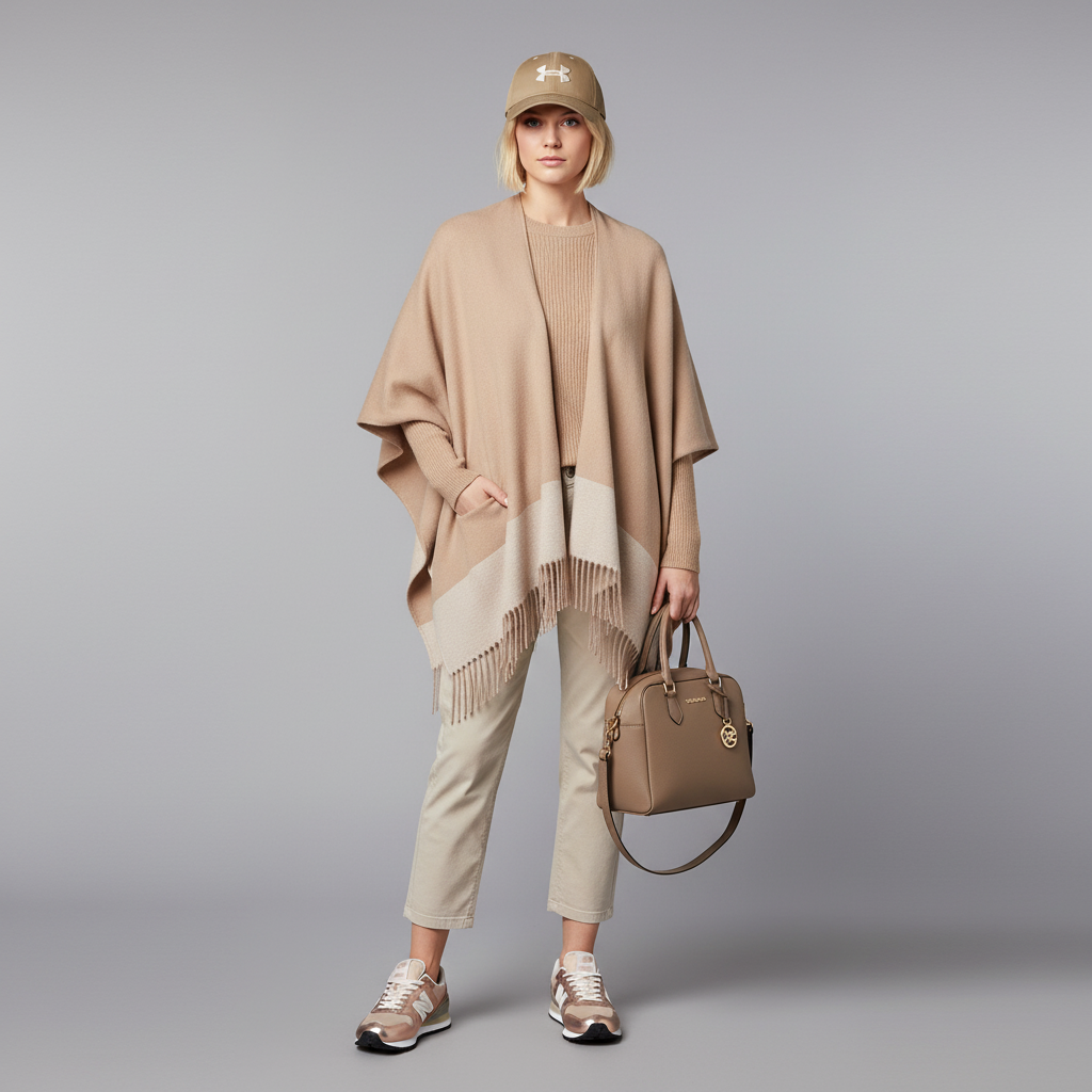Outfit donna - Un tocco trendy. Stile Basic per Tutti i giorni. Abbinamento con pantaloni, cappe, maglieria, sneakers, borse a tracolla, cappelli. - Virtual Try-On