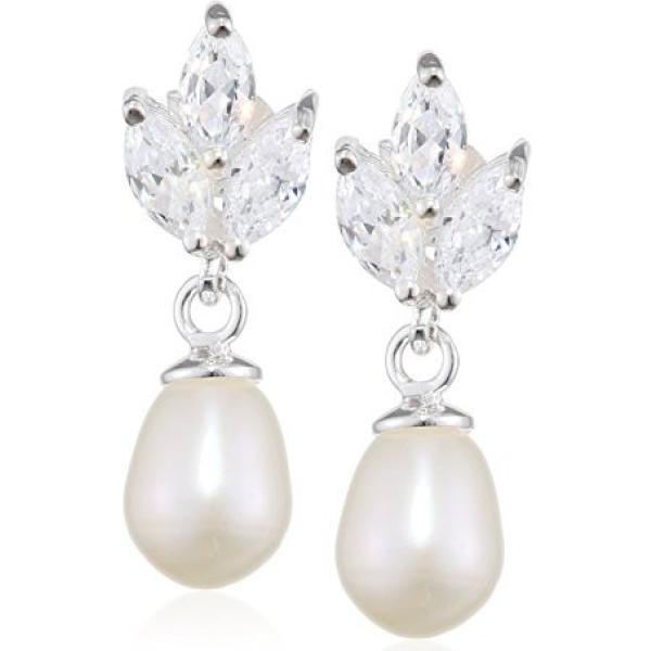 Orecchini con perle in sterling 925 argento Elements Silver grigio