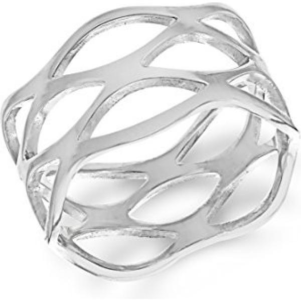 Anello in sterling 925 ipoallergenico argento e bianco Tuscany Silver bianco