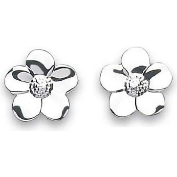 Orecchini fantasia floreale argento Adara a fiori